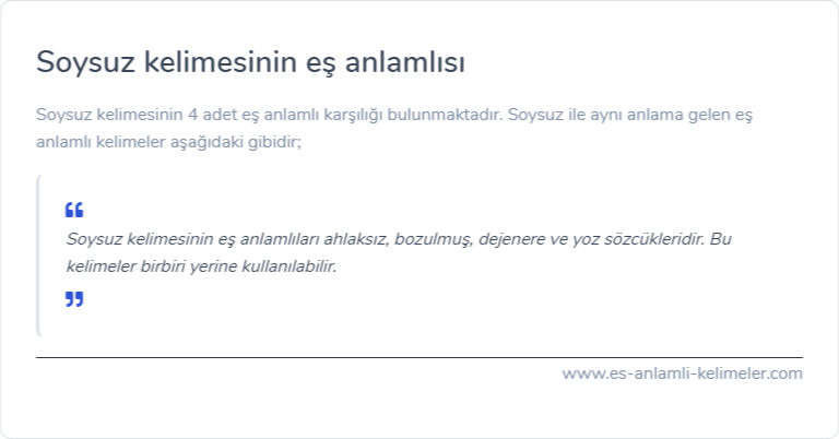 Soysuz es anlamlisi nedir?