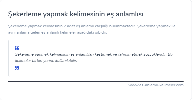 Şekerleme yapmak es anlamlisi