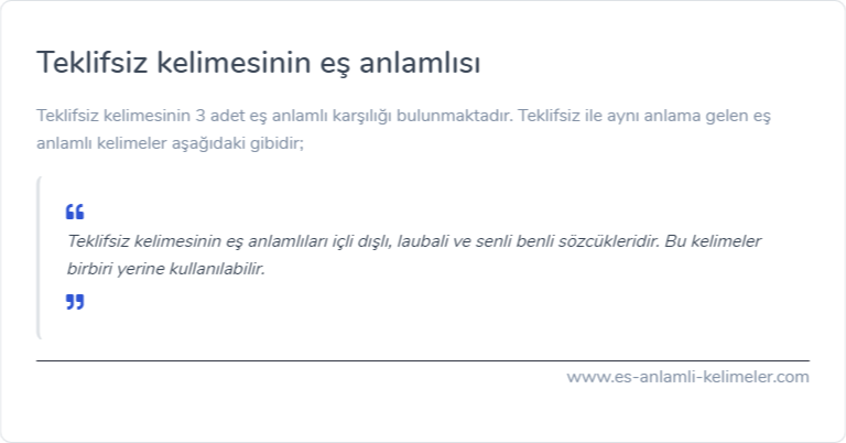 Teklifsiz es anlami