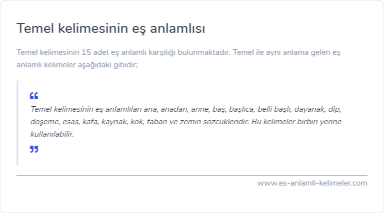 Temel es anlami ne?