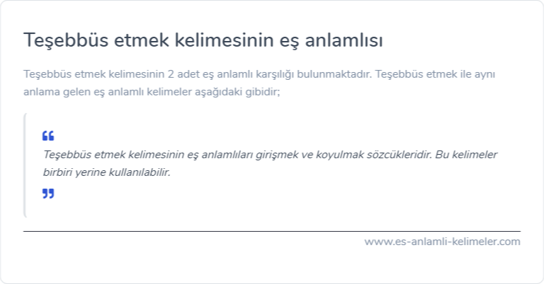 Teşebbüs etmek kelimesinin eş anlamlısı ne?