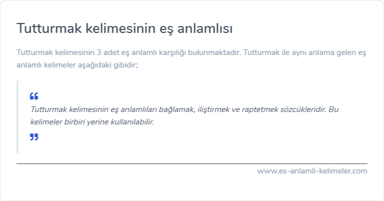 Tutturmak es anlamlisi nedir?