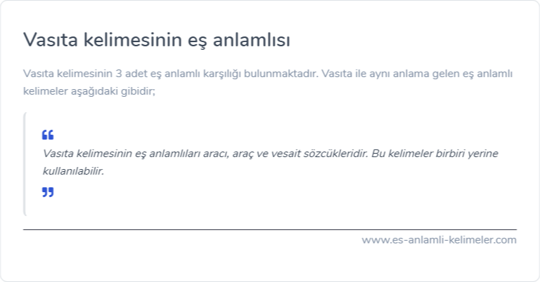 Vasıta es anlami