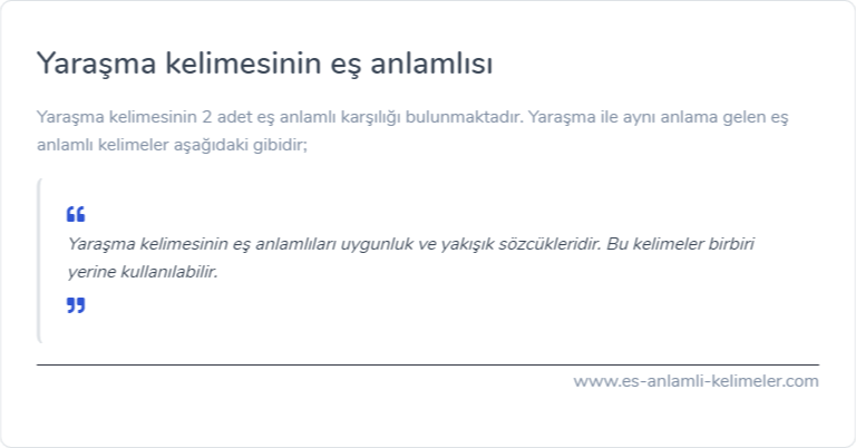 Yaraşma es anlami