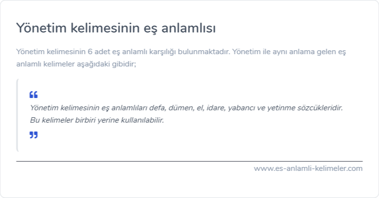 Yönetim es anlami nedir?